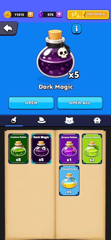 Grimoire Potions Inventory